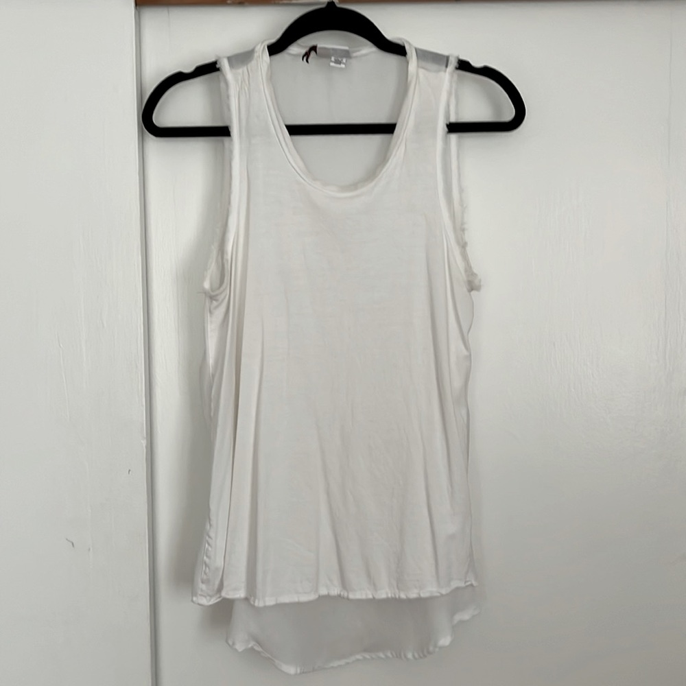 3.1 Philip Lim mix media top, white xs